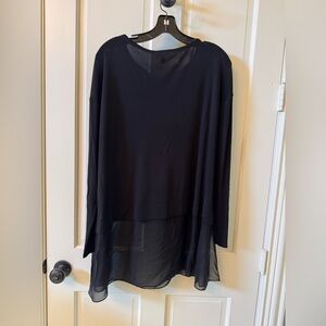 Eileen Fisher, elegant black Layered tunic